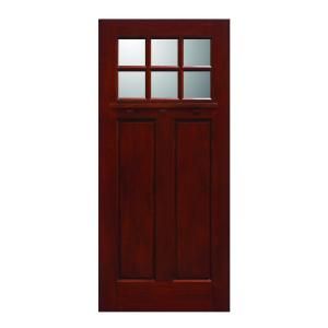 Main Door Craftsman Collection 6 Lite Prefinished Cherry Solid Mahogany Type Wood Slab Entry Door SH 706 CH