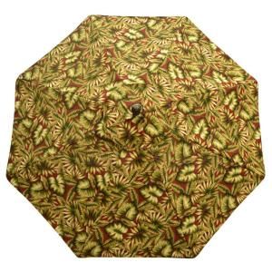 Plantation Patterns 9 ft. Patio Umbrella in Chili Leaves 9939 01256000