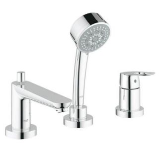 GROHE Bauloop 3 Hole Roman Tub Faucet in Starlight Chrome (Valve not included) 19592000