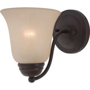 Illumine 1 Light Oil Rubbed Bronze Wall Sconce with Wilshire Glass Shade HD MA40944554