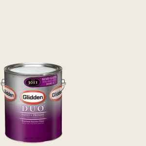 Glidden DUO Martha Stewart Living 1 gal. #MSL029 01S Glass of Milk Semi Gloss Interior Paint with Primer DISCONTINUED MSL029 01S