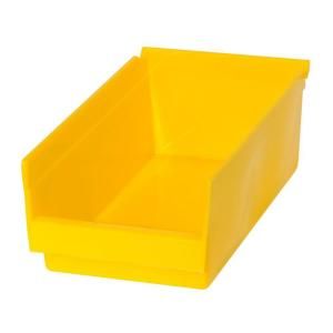 Edsal 6 in. W x 12 in. D x 4 in. H Heavy Duty Plastic Storage Bin in Yellow (48 Pack ) DISCONTINUED PB301