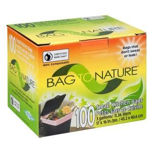 Bag To Nature 3 gal. Compostable Kitchen Refuse Bag (100 Pack) BTNMINKITVAL