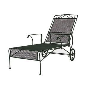 Wrought Iron Green Patio Chaise Lounge W3929 C GR