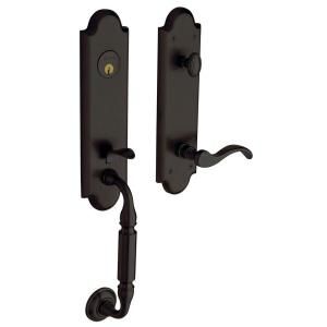 Baldwin Manchester Single Cylinder Oil Rubbed Bronze Left Handed Handleset with Wave Lever 85350.102.LENT