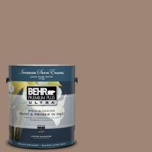 BEHR Premium Plus Ultra 1 Gal. #PPU5 16 Earthnut Satin Enamel Interior Paint 775401