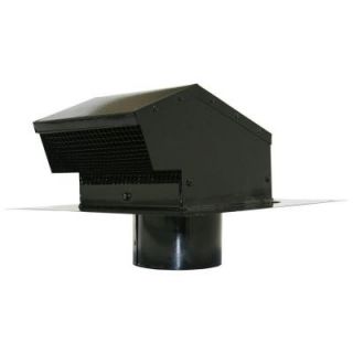 Speedi Products 4 in. Black Galvanized Flush Roof Cap with Removable Screen, Backdraft Damper & 4 in. Collar EX RCGC 04