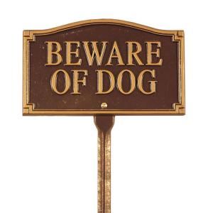 Whitehall Products Antique Copper Beware of Dog Statement Plaque 14294
