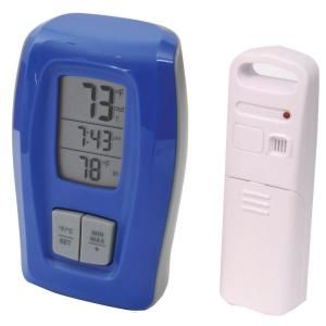AcuRite Digital Wireless Thermometer with Blue Clock 00416