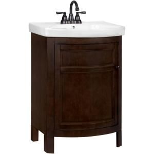 American Classics Tuscan 23 3/4 in. W x 18 1/4 in. D Vanity in Chocolate with Vitreuos Top in White PPTUSCHO22Y