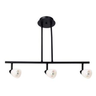 Design House Jerico 3 Light Oil Rubbed Bronze Rail Lighting with Frosted White Glass Shades 517185