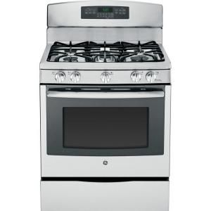 GE 5.6 cu. ft. Gas Range with Self Cleaning Convection Oven in Stainless Steel JGB770SEFSS