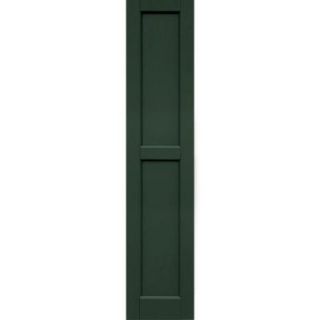 Winworks Wood Composite 12 in. x 57 in. Contemporary Flat Panel Shutters Pair #656 Rookwood Dark Green 61257656