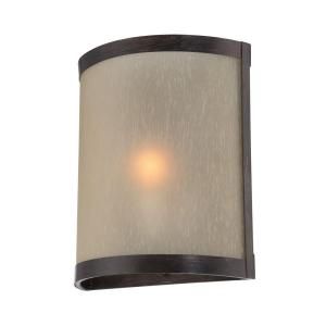 Illumine Designer Collection Wall Mount 1 Light Bronze Sconce with Amber Glass Shade CLI LS 16471