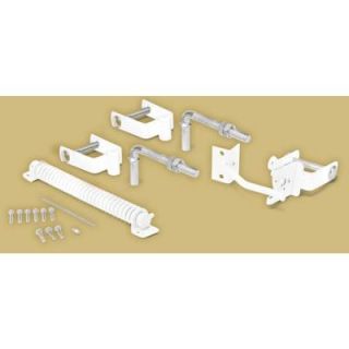 First Alert 11 in. x 8 in. Steel White Fence Deluxe Gate Hardware Kit GHKDWFA