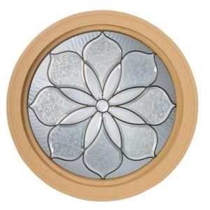 Century Polyurethane Stationary Round Windows, 24 in. x 24 in., Primed, Rough Opening with  Leaded Glass DISCONTINUED R201