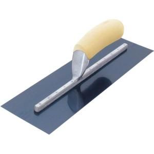 Marshalltown 16 in. x 5 in. Blue Steel Finishing Curved Wood Handle Trowel MXS165B