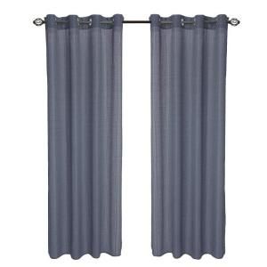 Lavish Home Blue Olivia Jacquard Grommet Curtain Panel, 84 in. Length 63 84T938 BLU