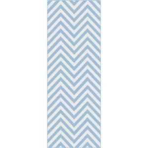 Tayse Rugs Metro Blue 2 ft. 7 in. x 7 ft. 3 in. Contemporary Runner 1011  Blue  3x8