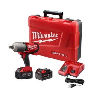 Milwaukee M18 Fuel 18 Volt Lithium Ion Brushless 3/4 in. Cordless High Torque Impact Wrench with Friction Ring Kit 2764 22