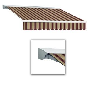 AWNTECH 8 ft. LX Destin with Hood Manual Retractable Acrylic Awning (84 in. Projection) in Burgundy/Tan Multi DM8 398 BTM
