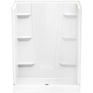 Aquatic A2 34 in. x 60 in. x 76 in. Shower Stall in White 6034CS AW