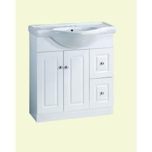 Dreamwerks 32 in. Semi Contemporary Vanity in Frost White with Marble Vanity Top in White DISCONTINUED MWT102