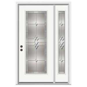 JELD WEN Kingston Full Lite Primed Steel Entry Door with 12 in. Sidelites H30768