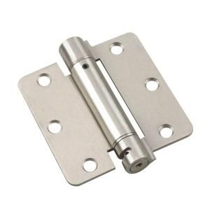 Richelieu Hardware 3 1/2 in. x 3 1/2 in. Brushed Nickel Adjustable Spring Hinge with 1/4 in. Radius 52821NBR