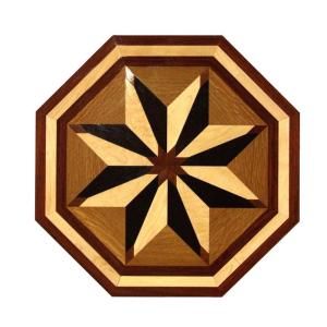 PID Floors 3/4 in. Thick x 36 in. Octagon Medallion Unfinished Decorative Wood Floor Inlay MT004 MT0041