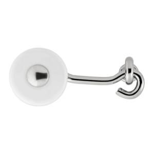 Perennial 2 1/2 in. White Ceramic and Polished Nickel Cabinet Latch RL021309