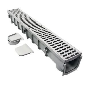 NDS Pro Series 5 in. x 40 in. Channel and Grate Kit with End Outlet 864G