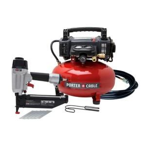 Porter Cable 6 Gal. 150 psi Air Compressor and Nailer Combo Kit PCFP72671