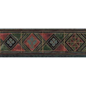 The Wallpaper Company 6.8 in. x 15 ft. Jewel Tone Moroccan Tile Border WC1282761