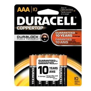 Duracell CopperTop Alkaline AAA Batteries (10 Pack) 004133375464