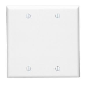 Leviton 2 Gang Blank Wall Plate   White R52 88025 00W