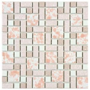 Merola Tile University Pink 11 3/4 in. x 11 3/4 in. x 5 mm Porcelain Mosaic Floor and Wall Tile (9.62 sq. ft./case) FKOUV413