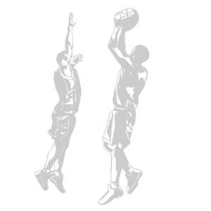 Sudden Shadows 121 in. x 39 in. Action Basketball 2 Piece Wall Decal 02239