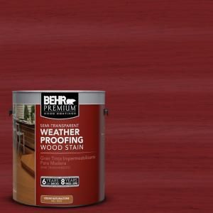 BEHR Premium 1 gal. #ST 112 Barn Red Semi Transparent Weatherproofing Wood Stain 507701