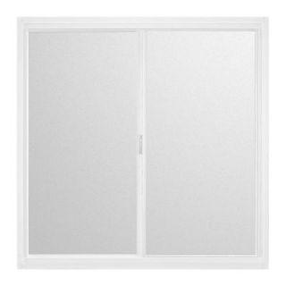 JELD WEN 200 Series Sliding Aluminum Windows, 36 in. x 12 in., White, with LowE Obscure Glass 4R5469
