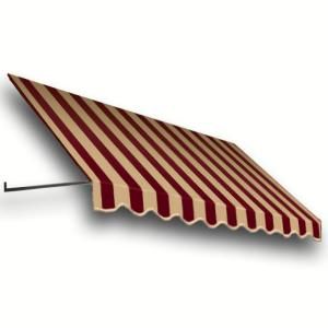 AWNTECH 30 ft. Dallas Retro Window/Entry Awning (56 in. H x 36 in. D) in Burgundy/Tan Stripe CR43 30BT
