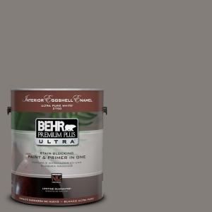 BEHR Premium Plus Ultra 1 Gal. #UL260 3 Suede Gray Interior Eggshell Enamel Paint 275301