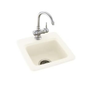 Dual Mount Composite 15x15x6 1 Hole Bar Sink in Bisque BS01515.018