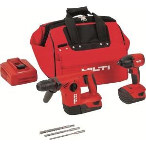 Hilti 18 Volt Lithium Ion Cordless Rotary Hammer Drill/Impact Driver Combo Kit (2 Tool) 3497676