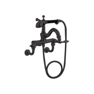 KOHLER Finial Lever 2 Handle Claw Foot Tub Faucet with Handshower in Oil Rubbed Bronze K 331 4M 2BZ
