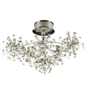 PLC Lighting 36 Light Ceiling Polished Chrome Semi Flush Mount with Clear Glass CLI HD72165PC