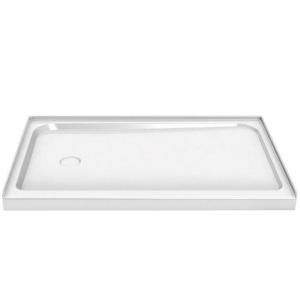 MAAX 60 in. x 30 in. Single Threshold Shower Base with Left Drain in White 105055 000 001 001