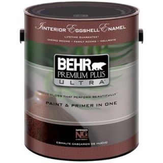BEHR Premium Plus Ultra 1 Gal. Pure White Eggshell Interior Paint 275001