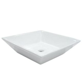 Kingston Brass Square Vitreous China Vessel Sink in White HEV4256