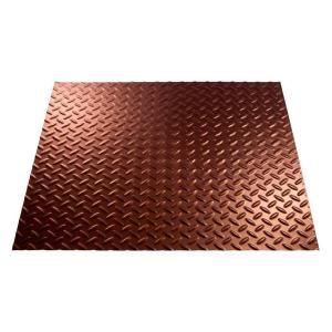 Fasade 4 ft. x 8 ft. Diamond Plate Oil Rubbed Bronze Wall Panel S66 26